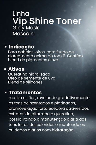 Máscara Matizadora Vip Shine Toner Gray Mask- 300g