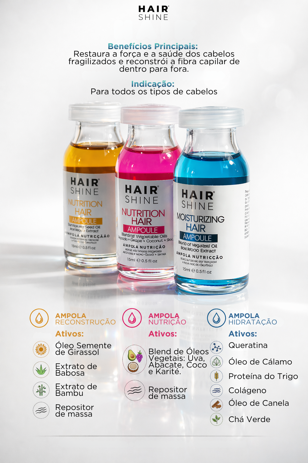 Cronograma Capilar- Hidratação | Nutrição | Reconstrução- 15ml