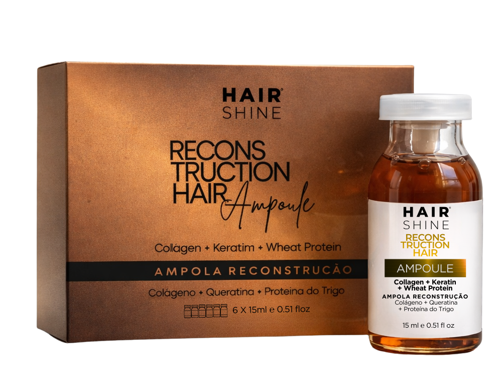 Kit Hair Shine Ampola Reconstrução 15ml- 6 Uni.
