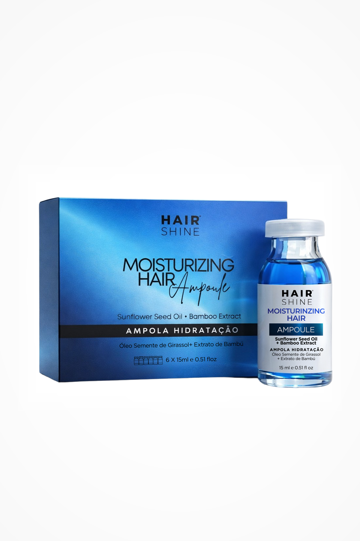 Kit Hair Shine Ampola Hidratação 15ml- 6 Uni.