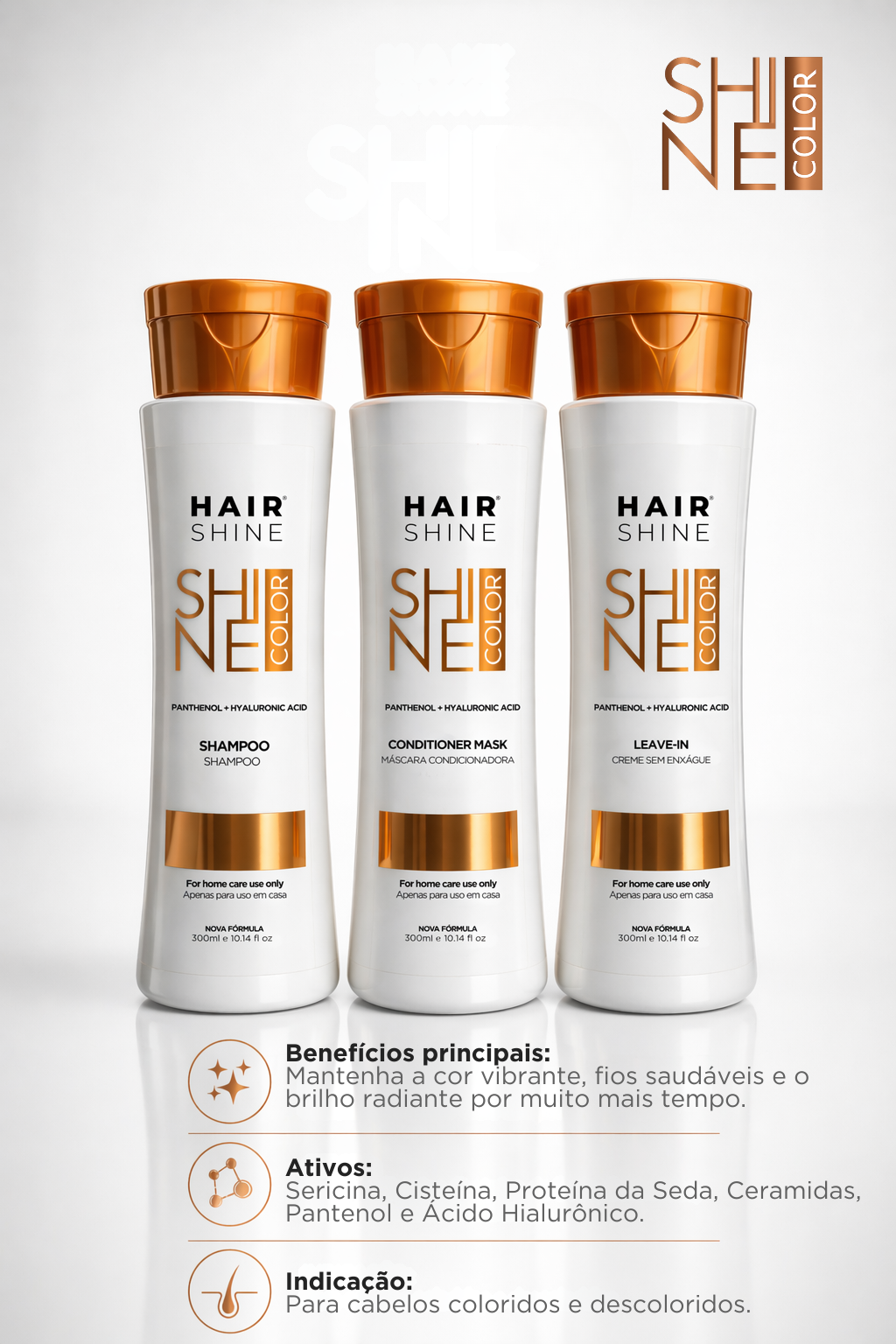 Kit Shine Color | Shampoo + Máscara + Condicionador