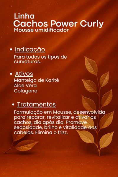 Mousse Umidificador Ativador de Cachos 150ml - Power Curly
