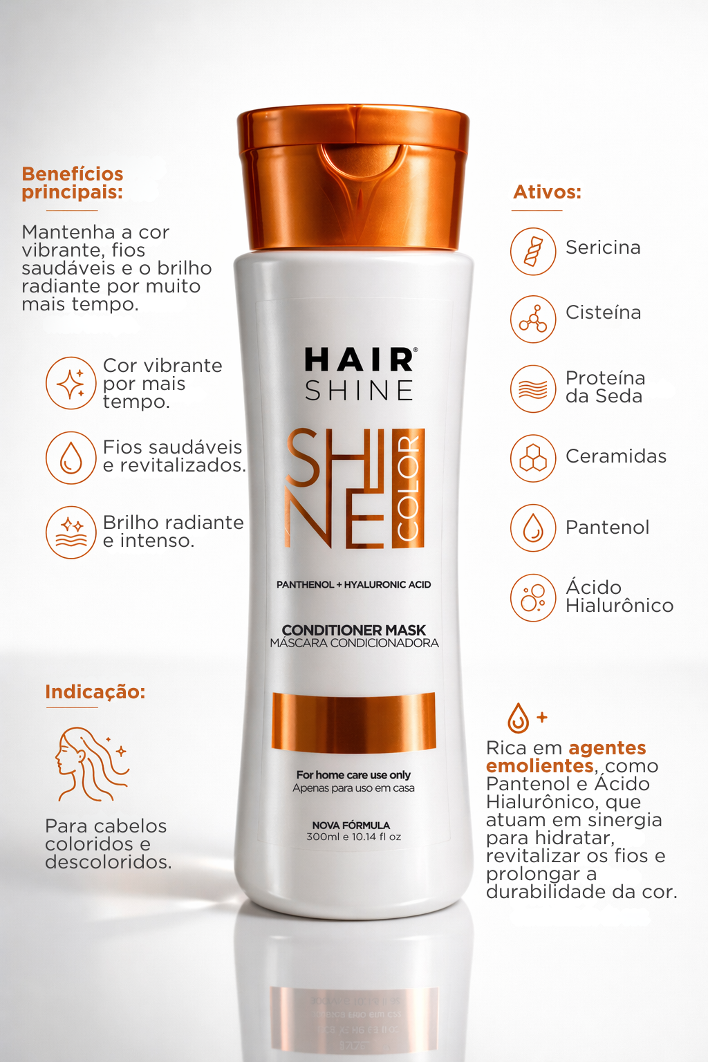 Máscara Condicionadora Cuidados Diários 300ml- Shine Color