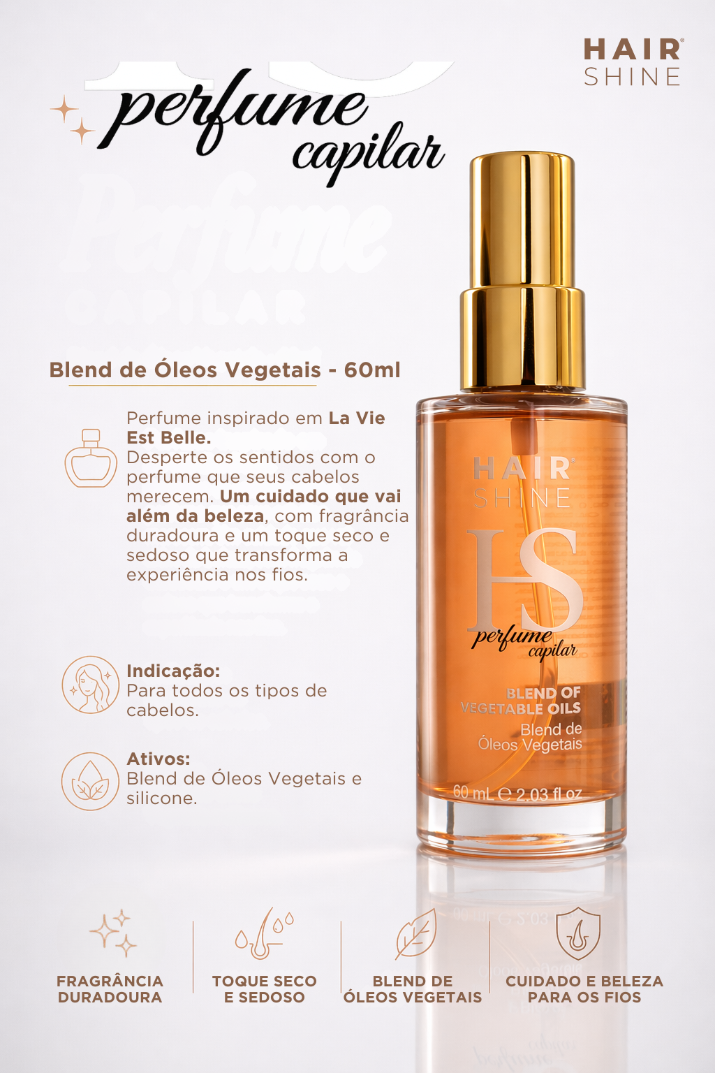 Perfume Capilar Blend de Óleos Vegetais- 60ml