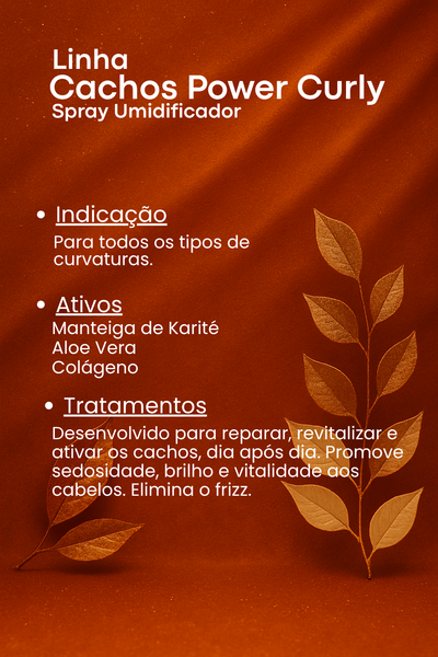 Spray Umidificador para Cachos 300ml Power Curly