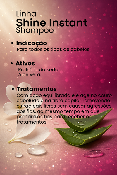 Shampoo Cuidado Instantâneo Hidratação Profissional 1L- Shine Instant