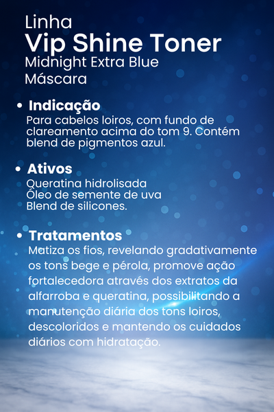 Máscara Matizadora Vip Shine Toner Midnight Extra Blue - 300g