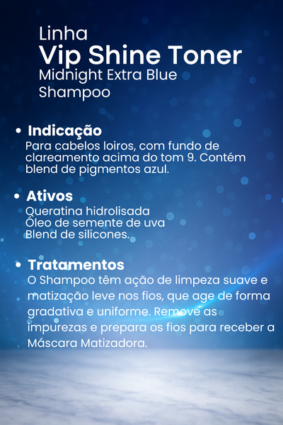 Shampoo Vip Shine Toner Midnight Extra Blue- 300ml